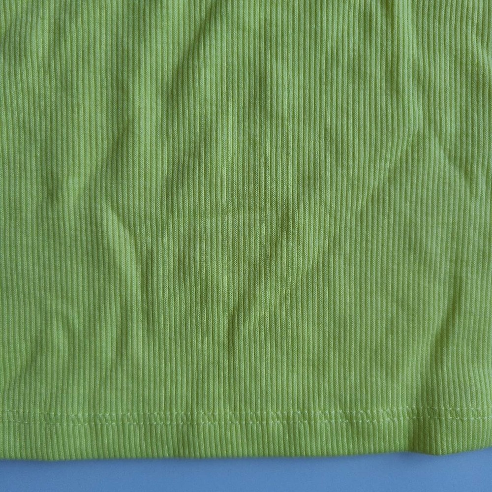 BP Yellow Ribbed Tank Top Ruffle Strap Size Medium - Picture 3 of 4